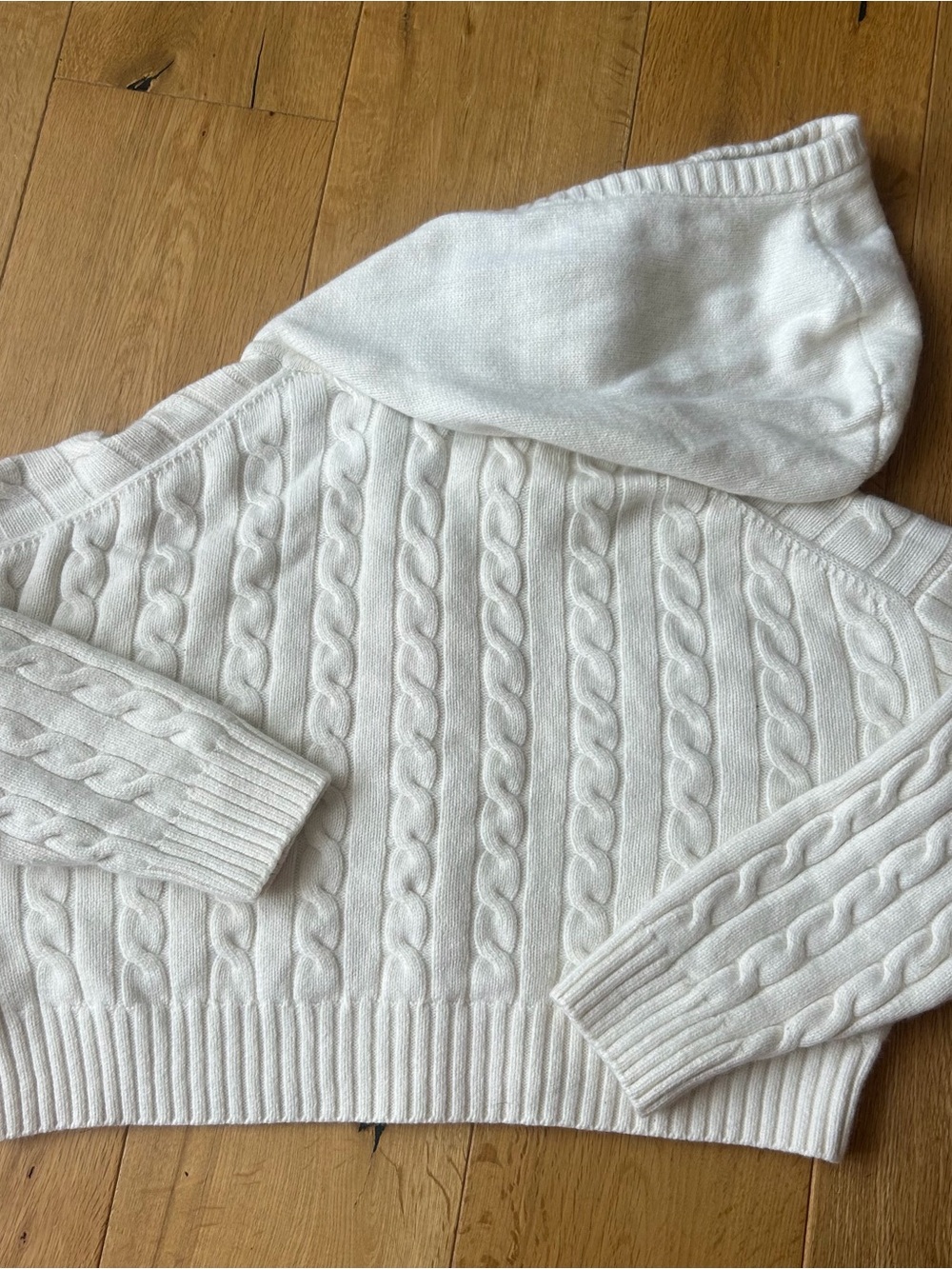 Aritzia Cream Cable Knit Zip Hoodie - Picture 5 of 5